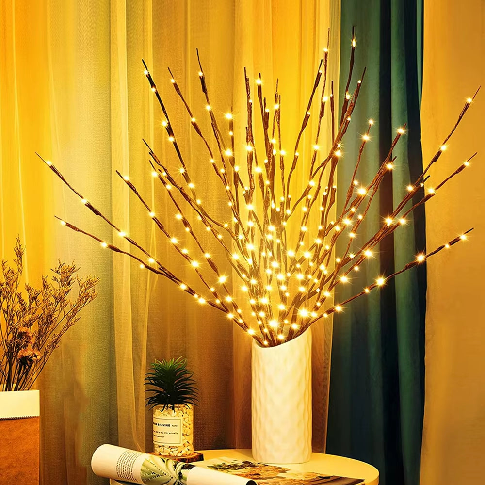 73Cm 20 Bulbs LED Willow Branch Lamp Artificial Branch Willow Twig Vase Lights Battery Powered for Wedding Party Fairy DIY Decor